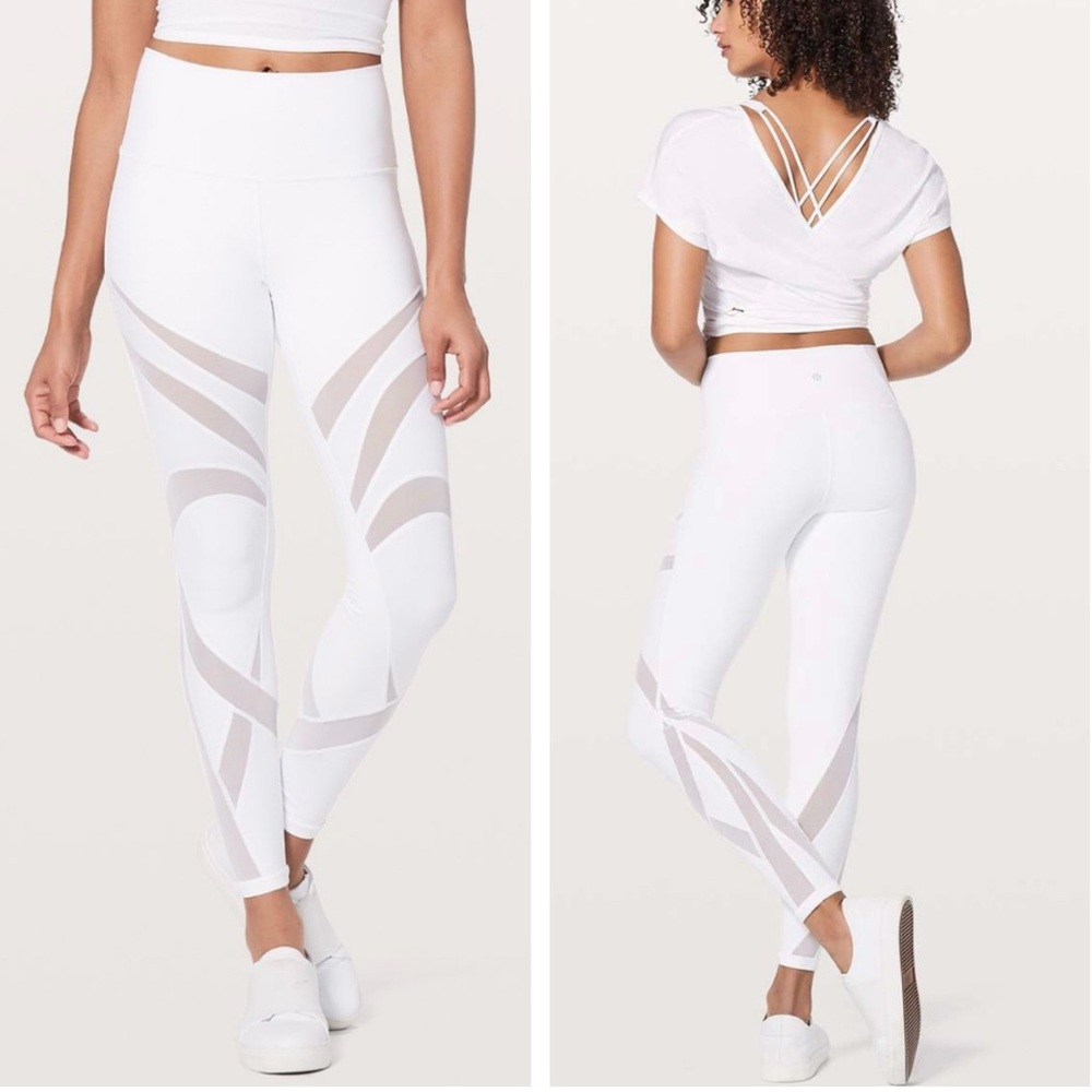 Lululemon Wunder Under Hi-Rise Mesh Tight in White